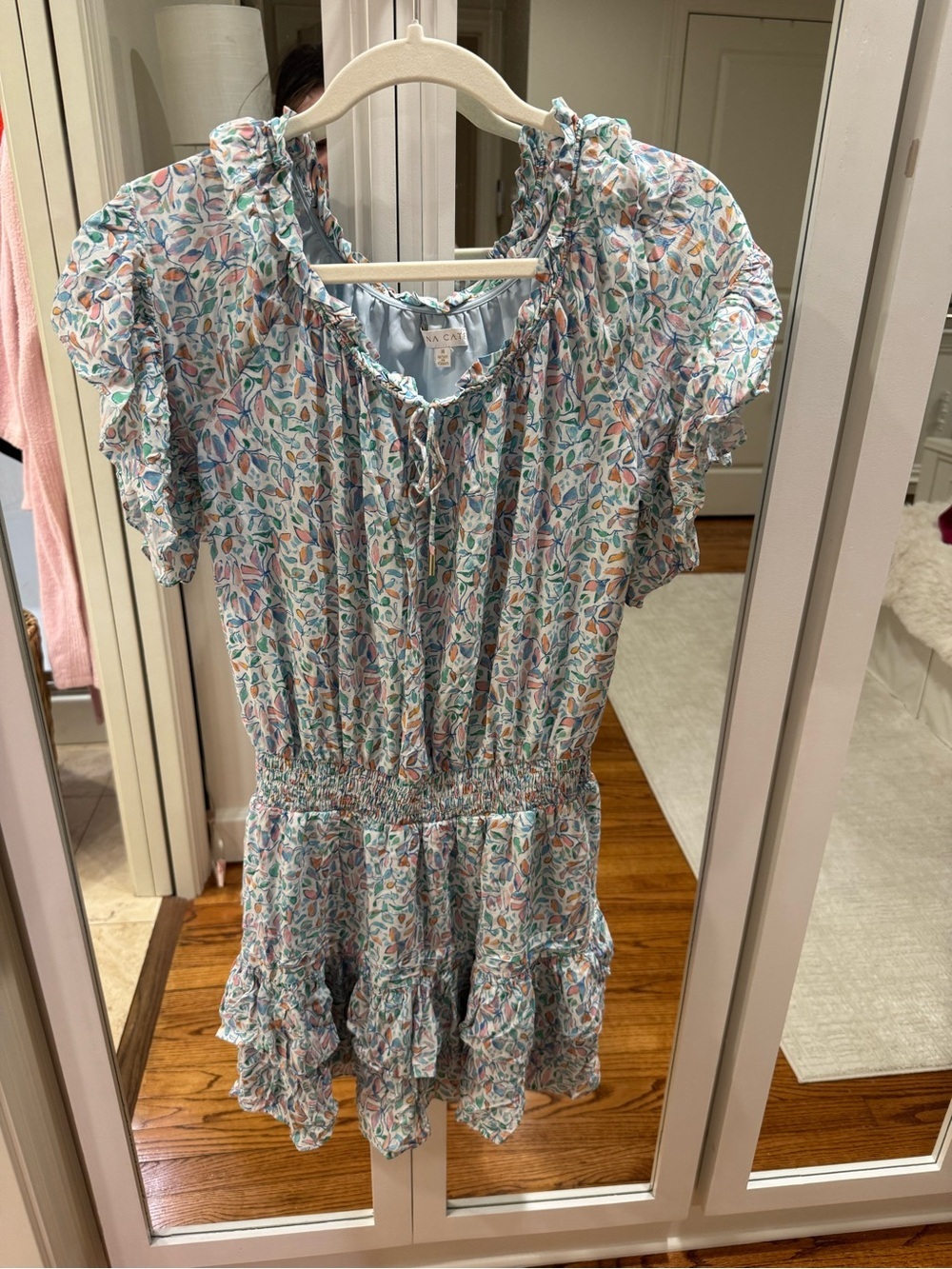 Anna Cate Floral Ruffle Mini Dress Size Medium